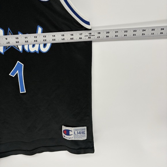 VTG Penny Hardaway Orlando NBA Basketball Champion Black Jersey Youth L 14-16 - Picture 3 of 11
